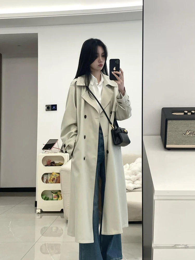 Korean Sle Women's Long Coat Spring Autumn Season Faionable Outerwear Briti Sle Small Size High End Feelings
Korean Sle Women's Long Coat Spring Autumn Season Faionable Outerwear Briti Sle Small Size High End Feelings
