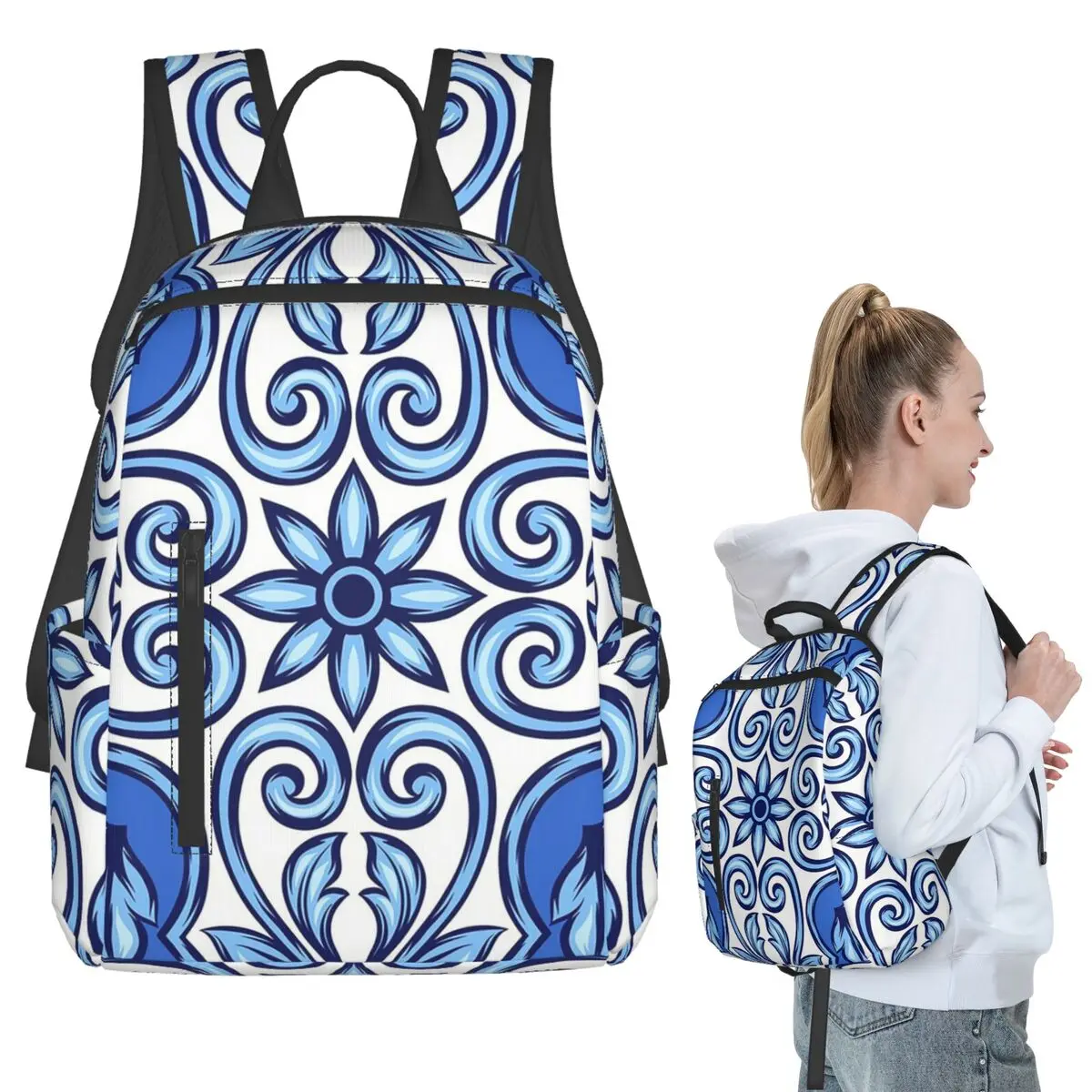Boho Country Floral Victorian Blue And White Floral Backpack Student BookBag Children School Bag Laptop Shoulder Bags Boys Girls
Boho Country Floral Victorian Blue And White Floral Backpack Student BookBag Children School Bag Laptop Shoulder Bags Boys Girls