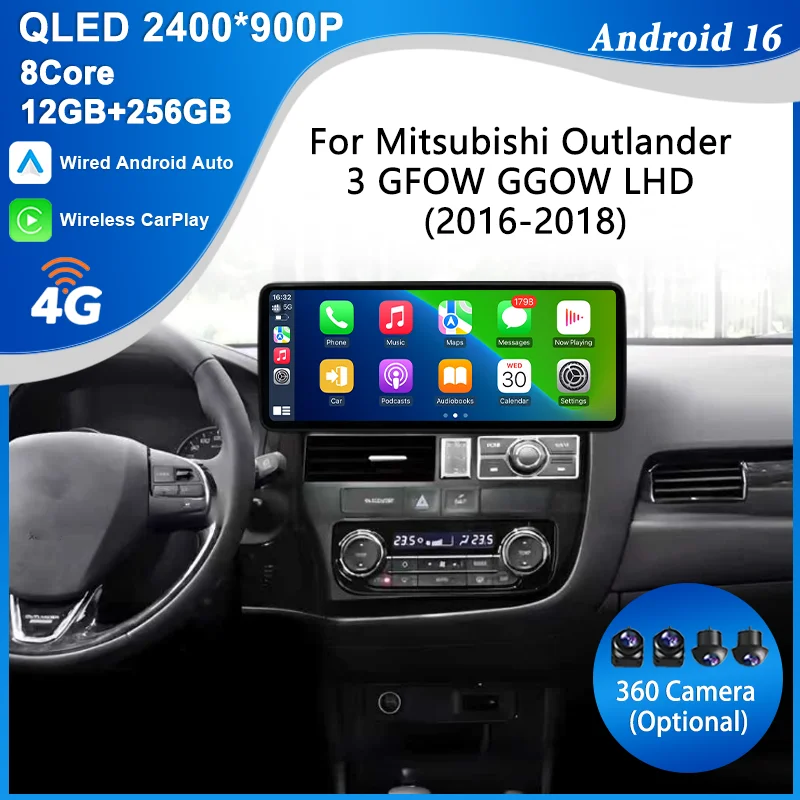 for Mitsubishi Outlander 3 GFOW GGOW LHD 2016-2018 12.3"Android 16 Car Radio CarPlay Android Auto GPS BT Wifi DSP Spl IPS Tou Sc
for Mitsubishi Outlander 3 GFOW GGOW LHD 2016-2018 12.3"Android 16 Car Radio CarPlay Android Auto GPS BT Wifi DSP Spl IPS Tou Sc