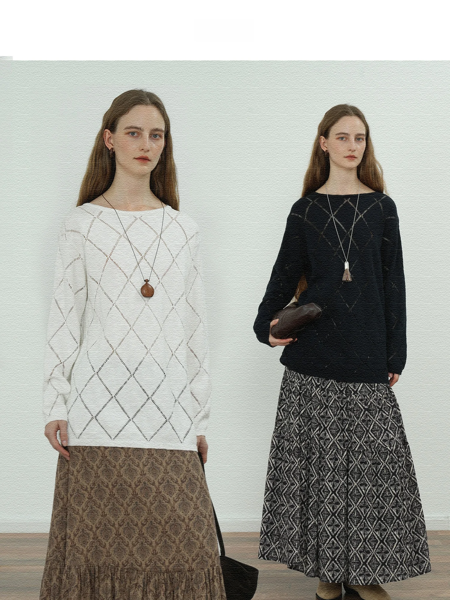 JWSZ Faionable Blogger One-oulder Diamond Pattern Knitwear Loose Long Sve Cotton Blend Women's Autumn Top
JWSZ Faionable Blogger One-oulder Diamond Pattern Knitwear Loose Long Sve Cotton Blend Women's Autumn Top