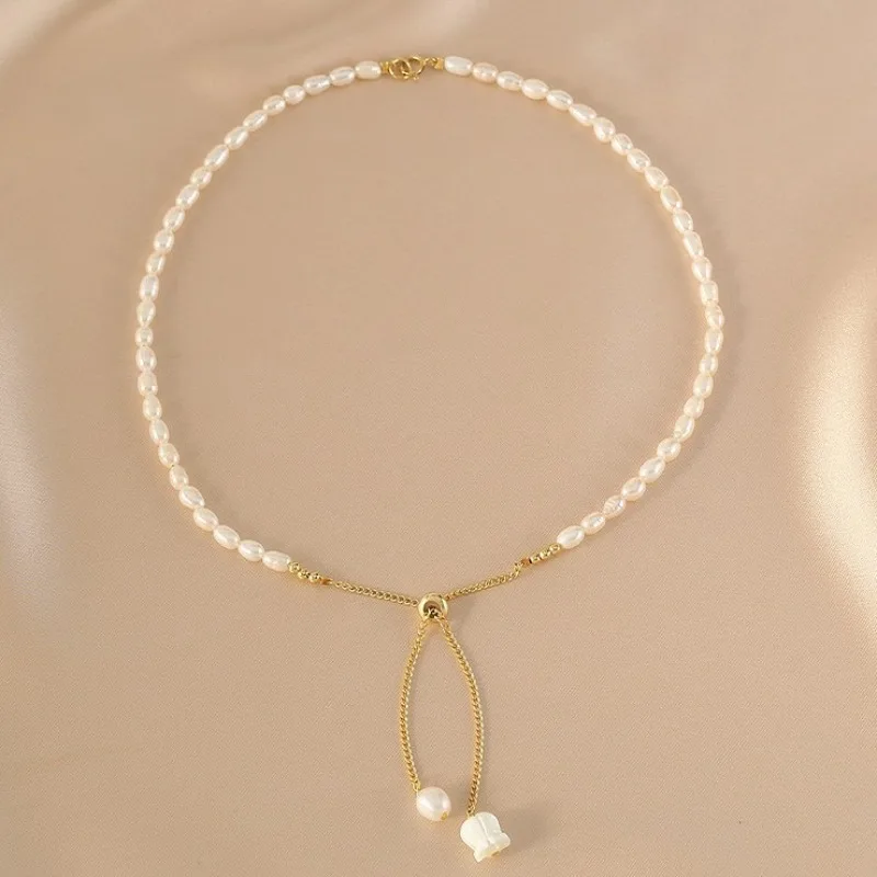 Minar Classic White Fritillary Flores Convallariae Rice Freshwater Pearl Tassel Pendant Necklaces for Women Adjustable Chain
Minar Classic White Fritillary Flores Convallariae Rice Freshwater Pearl Tassel Pendant Necklaces for Women Adjustable Chain