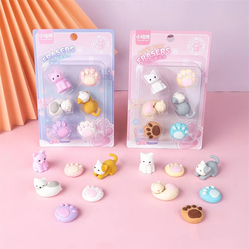 12set/lot Kawaii Cat paw Eraser Set Cute Writing Drawing Pencil Erasers Stationery For Kids Gifts School Supplies
12set/lot Kawaii Cat paw Eraser Set Cute Writing Drawing Pencil Erasers Stationery For Kids Gifts School Supplies