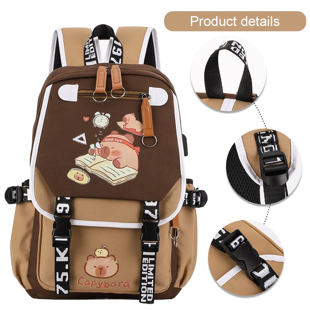 Capybara Book Bag with 1 Main Compartment Bag Adjustable Straps for Girls Boys Travel Daypack Gifts for Capybara Lovers
Capybara Book Bag with 1 Main Compartment Bag Adjustable Straps for Girls Boys Travel Daypack Gifts for Capybara Lovers
