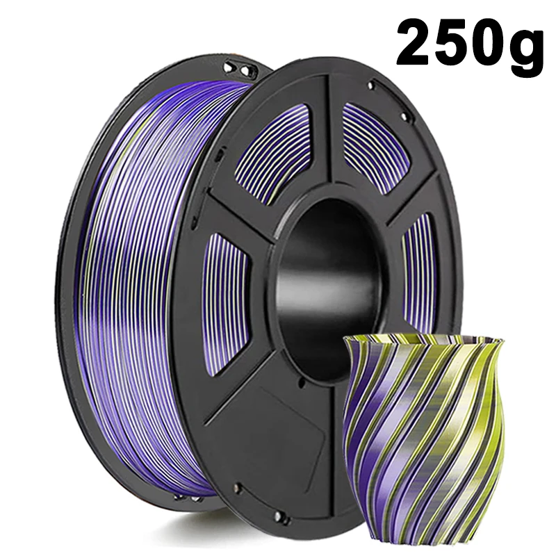 250g 500g 1Kg Dual Color PLA Silk Purple Yellow 3D Printer Filament 1.75mm Pla Silk yellow purple 3D Printing Material 2 Colours
250g 500g 1Kg Dual Color PLA Silk Purple Yellow 3D Printer Filament 1.75mm Pla Silk yellow purple 3D Printing Material 2 Colours