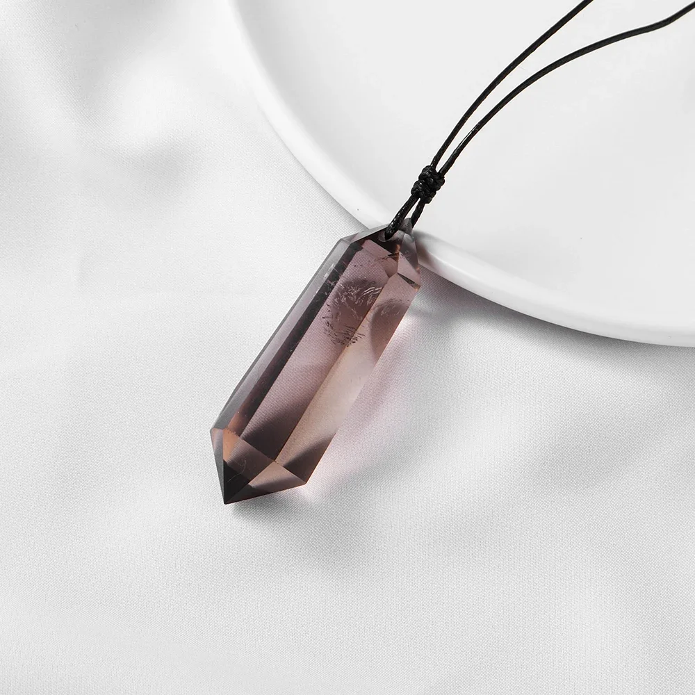 1pc Natural Chakra Stone Double Point Smoky Quartz Spiritual Pendant Healing Crystal Wand Energy Amulet Necklace Jewelry Gift
1pc Natural Chakra Stone Double Point Smoky Quartz Spiritual Pendant Healing Crystal Wand Energy Amulet Necklace Jewelry Gift