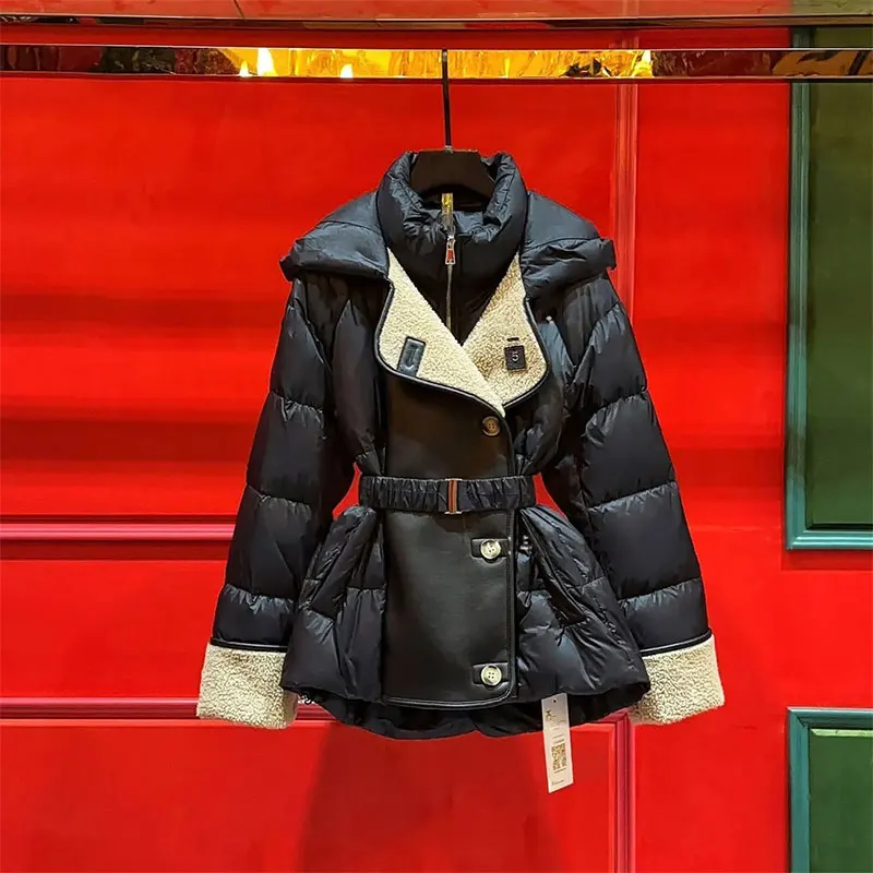 2025 New Winter Padded Jacket For Women Featuring Stylish Elegant Belt That Slimming Figure Black Hooded Cotton Coat Female
2025 New Winter Padded Jacket For Women Featuring Stylish Elegant Belt That Slimming Figure Black Hooded Cotton Coat Female