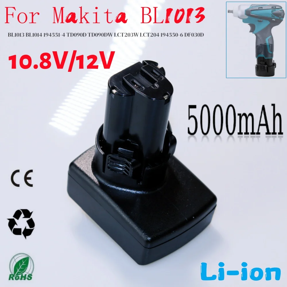 5000 мАч для Makita 12 В BL1014 DF030D DF330D LCT203W 194550-6 194551-4 Сменный литий-ионный аккумулятор
5000 мАч для Makita 12 В BL1014 DF030D DF330D LCT203W 194550-6 194551-4 Сменный литий-ионный аккумулятор