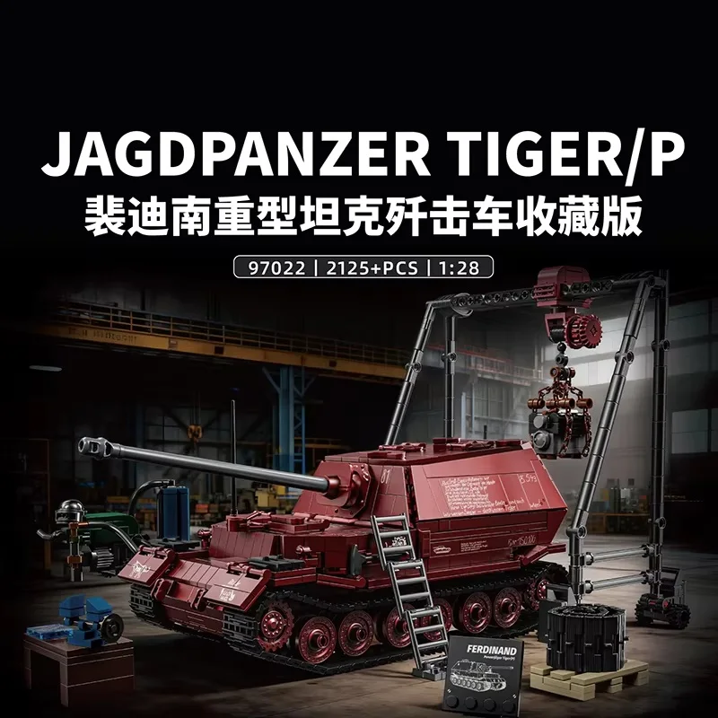 2125pcs Ferdinand Heavy Tank Destroyer Metal Building Blocks 97022 Model Red Version Collectible Military History Toy for Adults
2125pcs Ferdinand Heavy Tank Destroyer Metal Building Blocks 97022 Model Red Version Collectible Military History Toy for Adults