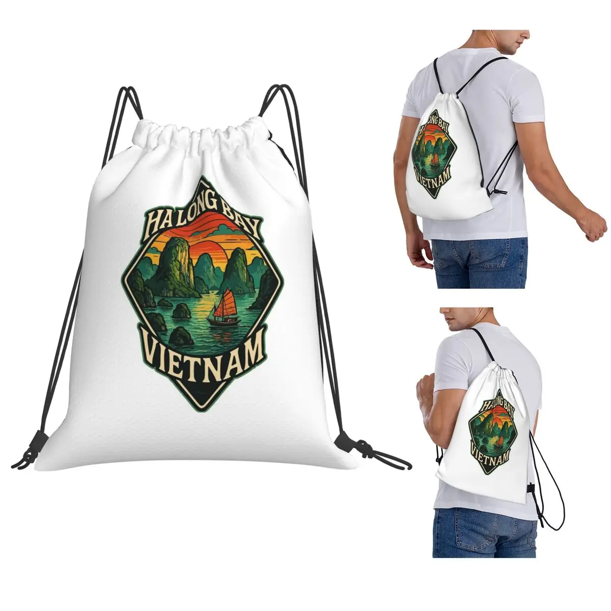 Ha Long Bay Vietnam Backpacks Fashion Drawstring Bags Sundries Bag Book Bags for Travel School
Ha Long Bay Vietnam Backpacks Fashion Drawstring Bags Sundries Bag Book Bags for Travel School