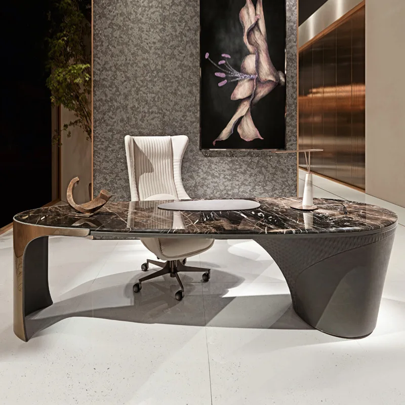 Light luxury desk marble desktop study high-end Italian computer desk with drawers designer desk
Light luxury desk marble desktop study high-end Italian computer desk with drawers designer desk