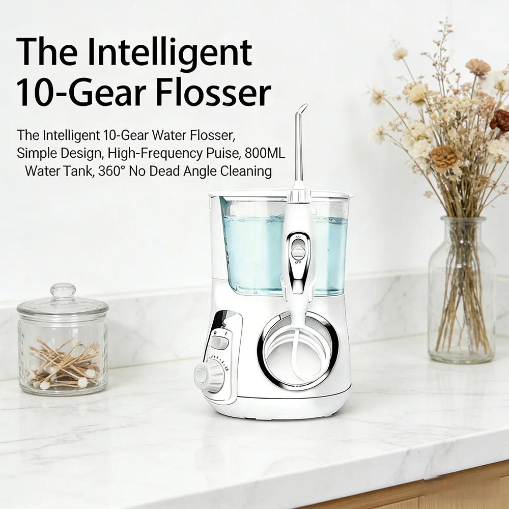 800ML Electric Oral Cleaning Flosser 10 Modes 5 Nozzles Desktop Water Irrigator Dental Care Tool
800ML Electric Oral Cleaning Flosser 10 Modes 5 Nozzles Desktop Water Irrigator Dental Care Tool