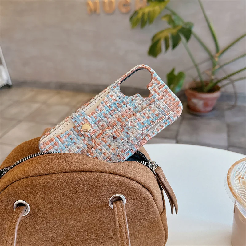 INS Stylish Weave Plaid Pattern Wrist Strap Holder Case For IPhone 17 16 15 14 13 Pro Max Creative Card Slot Wallet Bumper Cover
INS Stylish Weave Plaid Pattern Wrist Strap Holder Case For IPhone 17 16 15 14 13 Pro Max Creative Card Slot Wallet Bumper Cover