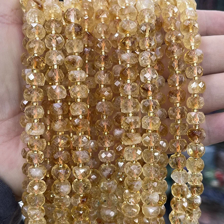 Natural Crystal Citrine wheel Faceted Shape Cylindrical Loose Beads For Jewelry Making DIY Necklace Bracelet 15''5.5x8.5mm
Natural Crystal Citrine wheel Faceted Shape Cylindrical Loose Beads For Jewelry Making DIY Necklace Bracelet 15''5.5x8.5mm