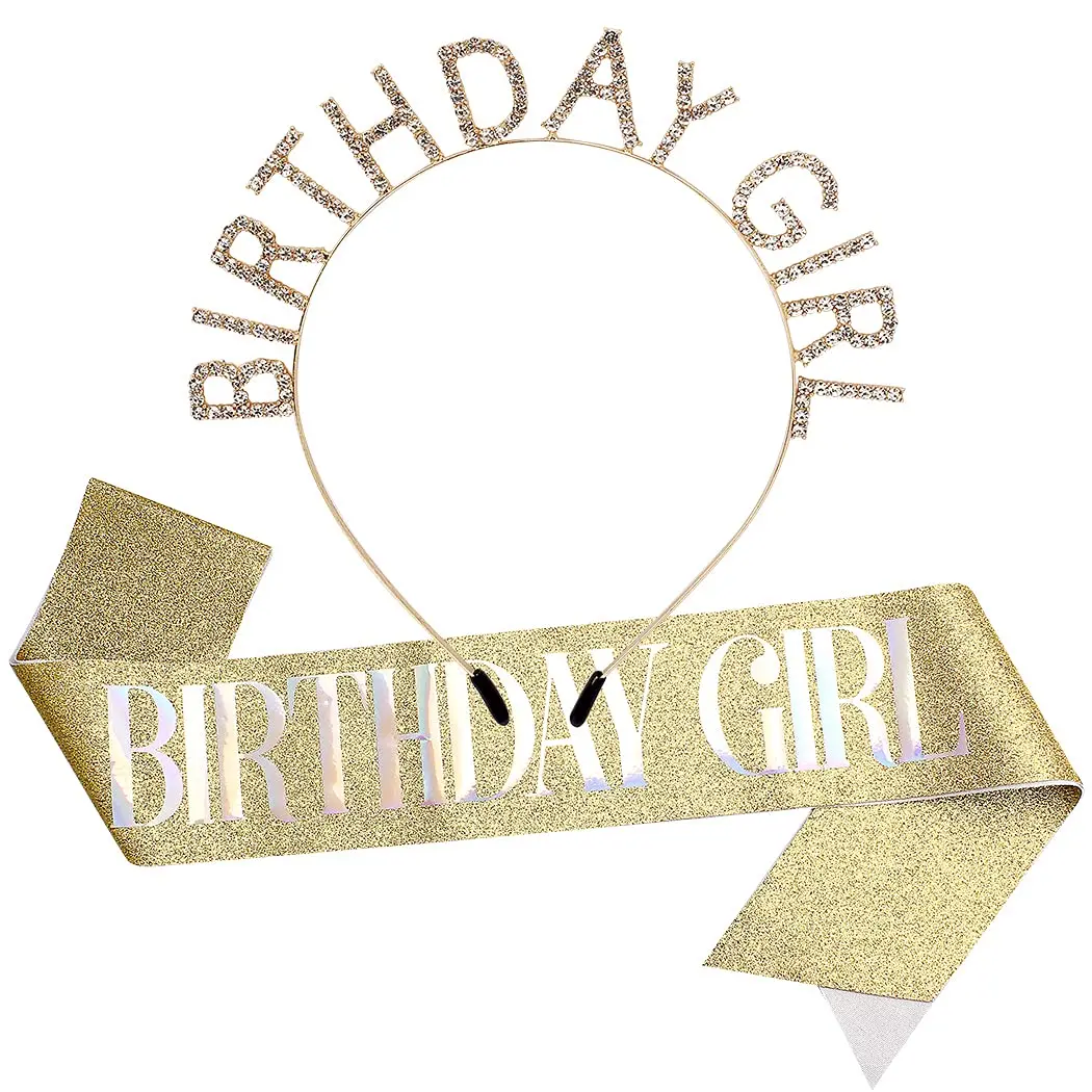 Gold Happy Birthday Tiara with Sash for Women Girl Rhinestone Crown Headband
Gold Happy Birthday Tiara with Sash for Women Girl Rhinestone Crown Headband