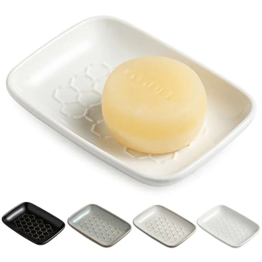 Soap Dish for Shower, Ceramic Bar Soap Holder with Design, Soap Saver Tray for Bathroom Kitchen Sink, Sponge and Organizer Tray
Soap Dish for Shower, Ceramic Bar Soap Holder with Design, Soap Saver Tray for Bathroom Kitchen Sink, Sponge and Organizer Tray