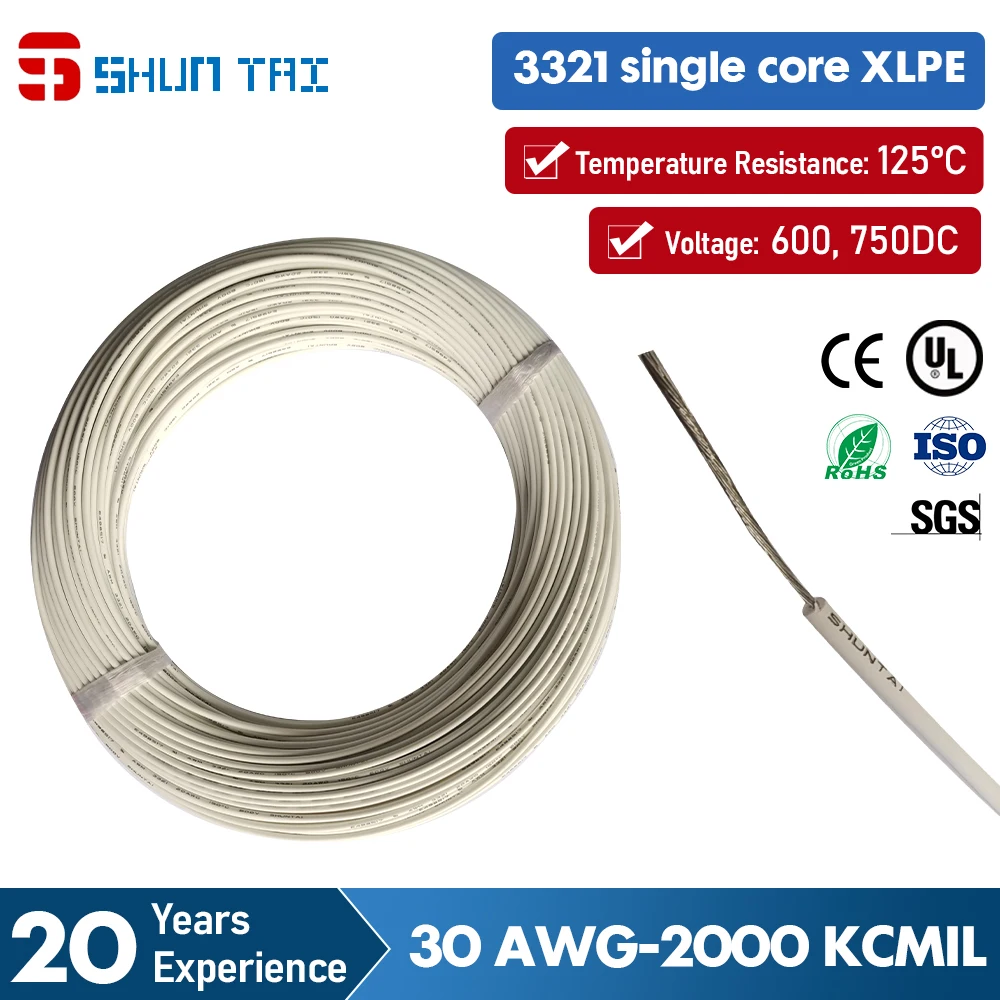 Shuntai UL3321 Single-Core Insulated Xlpe Cable And Wire 600V
Shuntai UL3321 Single-Core Insulated Xlpe Cable And Wire 600V