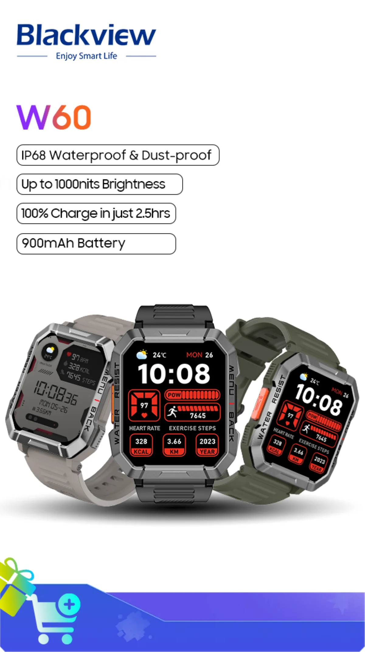 Blackview W60 2024 новые умные часы 2,01 дюйма HD дисплей TFT прочные умные часы для улицы с аварийным освещением Bluetooth вызовы
Blackview W60 2024 новые умные часы 2,01 дюйма HD дисплей TFT прочные умные часы для улицы с аварийным освещением Bluetooth вызовы
