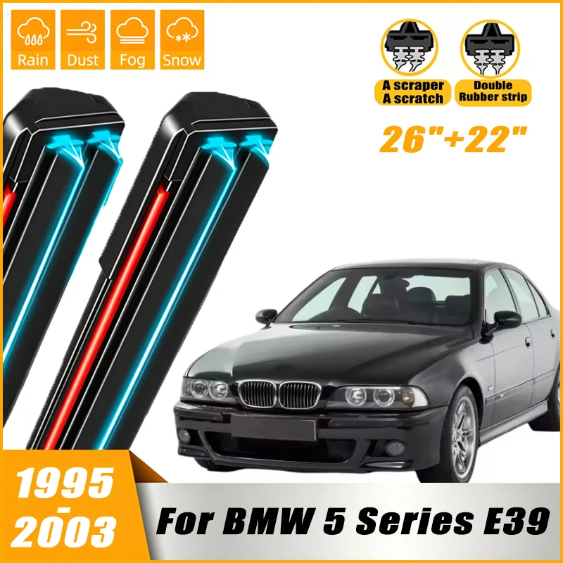 2Pcs Front Windshield Windscreen Wiper Blades For BMW 5 Series E39 525i 528i 530i 540i M5 1995- 2003 Window Rain Brushes 26"+22"
2Pcs Front Windshield Windscreen Wiper Blades For BMW 5 Series E39 525i 528i 530i 540i M5 1995- 2003 Window Rain Brushes 26"+22"