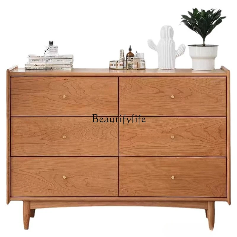 Solid wood six-chest cabinet retro living room dining room side cabinet cherry wood drawer cabinet
Solid wood six-chest cabinet retro living room dining room side cabinet cherry wood drawer cabinet