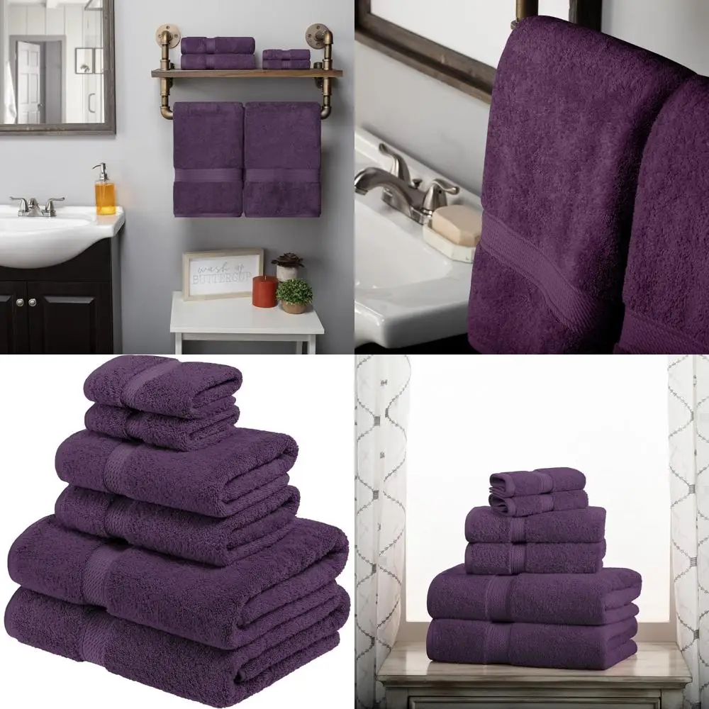 Egyptian Cotton Towel Set, Premium Shower and Bathroom Towels, Assorted 6-Piece, 30x55 & 20x40 Inches
Egyptian Cotton Towel Set, Premium Shower and Bathroom Towels, Assorted 6-Piece, 30x55 & 20x40 Inches