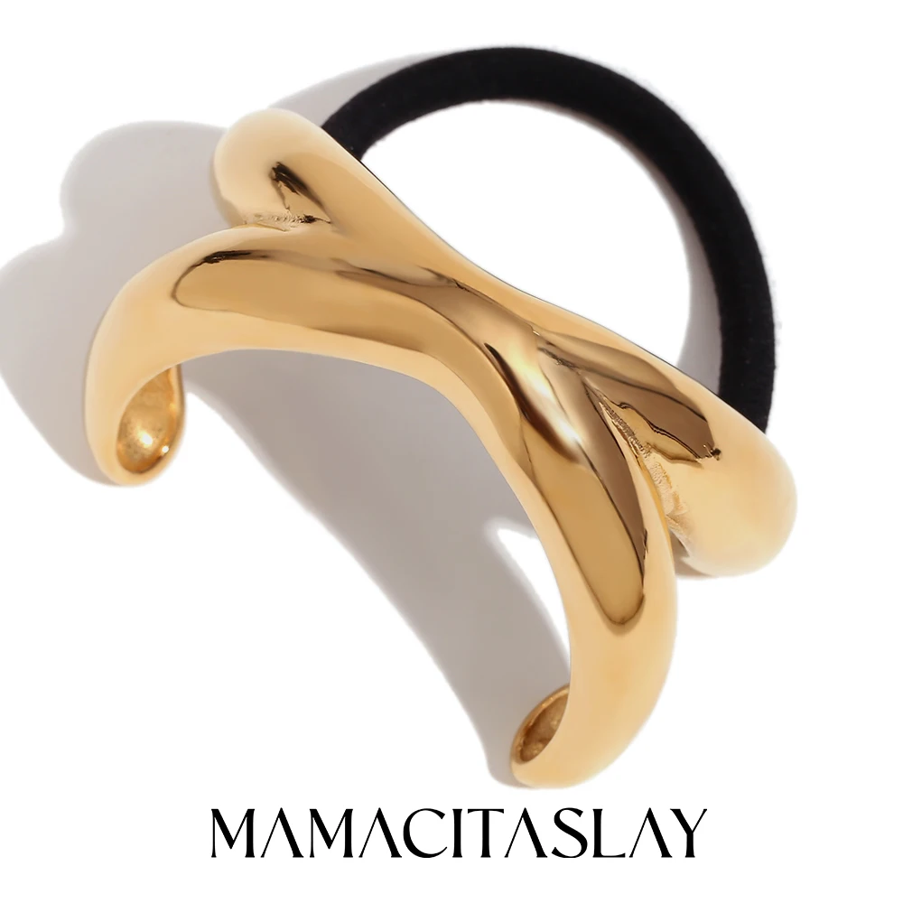 MamacitaSlay Stylish New In Titanium Half Arc X Hair Cord Horsetail hair accessories 18K Gold Plated jewelry women Decoration
MamacitaSlay Stylish New In Titanium Half Arc X Hair Cord Horsetail hair accessories 18K Gold Plated jewelry women Decoration