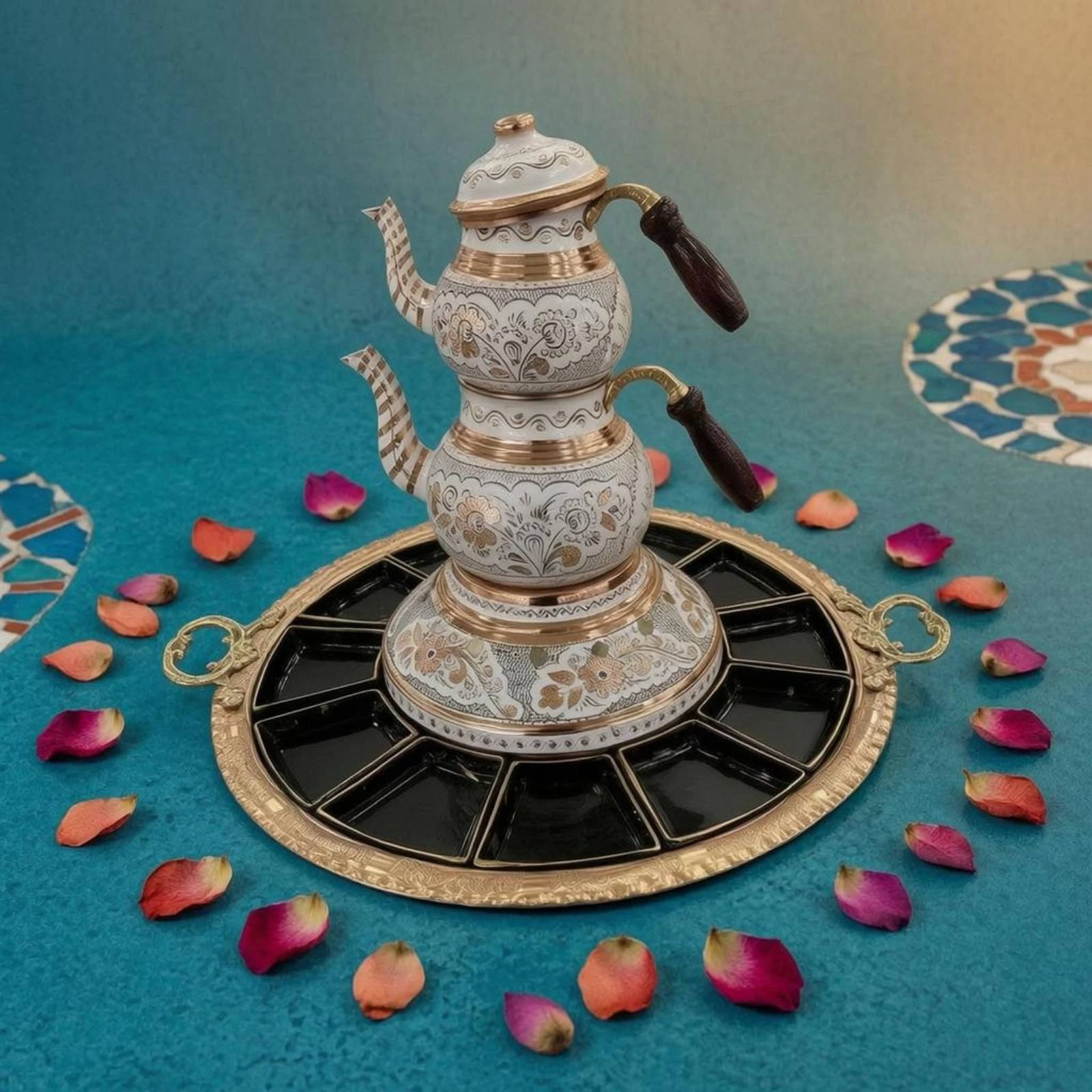 Double Teapot Set Embossed Floral Copper Teapot Set Serveware Wooden Handles Tableware Food Safe
Double Teapot Set Embossed Floral Copper Teapot Set Serveware Wooden Handles Tableware Food Safe
