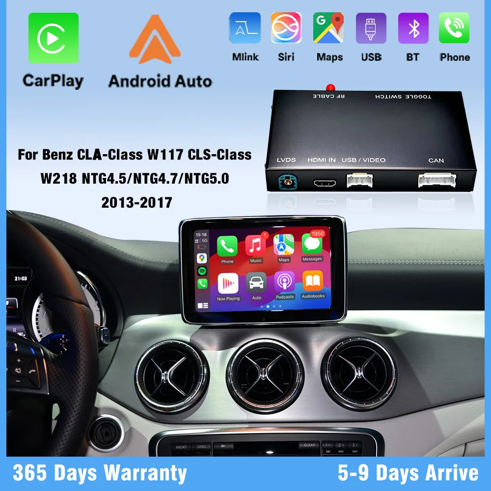 Wireless CarPlay Android Auto Adapter for Mercedes CLA CLS W117 W218 (2012-2018) Plug Play No Delay,Backup Camera,Mirroring Link 
Wireless CarPlay Android Auto Adapter for Mercedes CLA CLS W117 W218 (2012-2018) Plug Play No Delay,Backup Camera,Mirroring Link