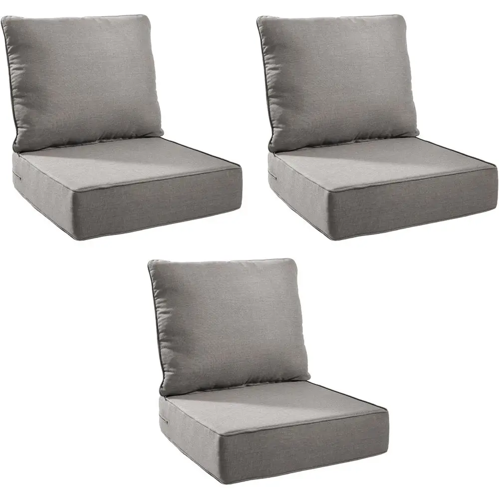 UV & Water Resistant Outdoor Cushion Set - 6 Thick, 22x24 Seat Covers for Patio Furniture | Grey | 3-Pack
UV & Water Resistant Outdoor Cushion Set - 6 Thick, 22x24 Seat Covers for Patio Furniture | Grey | 3-Pack