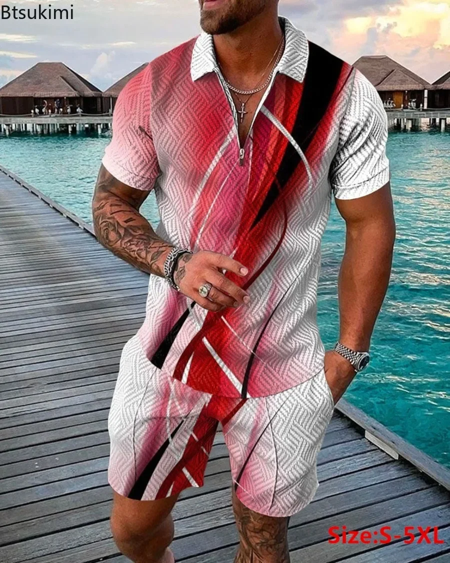 2025 Men's Summer Tracksuit Sets Polo Collar T-Shirt and Shorts Sets 2PCS 3D Print Lapel Casual Beach Shorts Sets Male Outfits
2025 Men's Summer Tracksuit Sets Polo Collar T-Shirt and Shorts Sets 2PCS 3D Print Lapel Casual Beach Shorts Sets Male Outfits