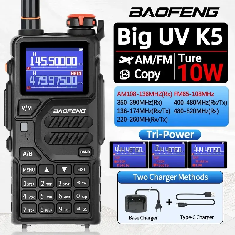 Радиоприемника дальнего действия Baofeng Radio 12 Вт с воздушным диапазоном Uv-K5Plus для кемпинга, двустороннее радио
Радиоприемника дальнего действия Baofeng Radio 12 Вт с воздушным диапазоном Uv-K5Plus для кемпинга, двустороннее радио