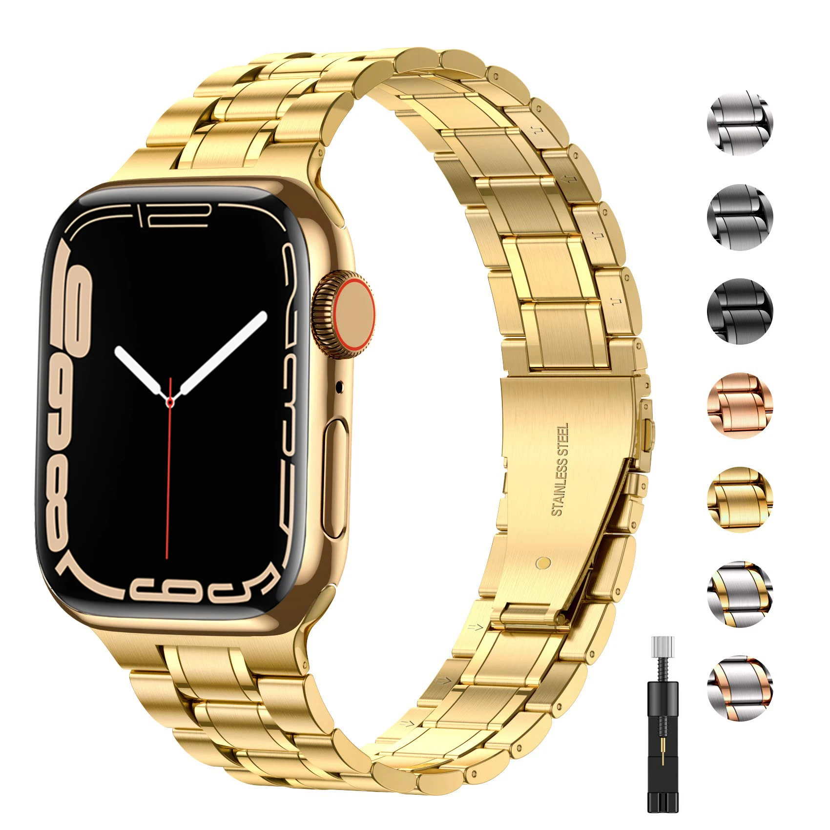 Ремешок из нержавеющей стали для Apple watch, металлический браслет для iWatch Series 9 SE 8 7 6 5 4, 44 мм 40 мм 45 мм 41 мм 42 мм 38 мм 44 45 41 мм
Ремешок из нержавеющей стали для Apple watch, металлический браслет для iWatch Series 9 SE 8 7 6 5 4, 44 мм 40 мм 45 мм 41 мм 42 мм 38 мм 44 45 41 мм