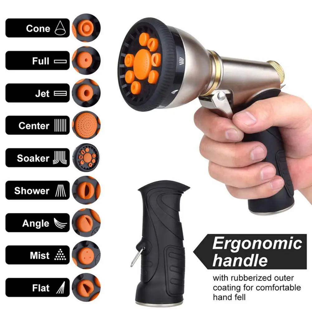 Heavy Duty Hose Nozzle 9 Adjustable Spray Patterns Hose Sprayer Handheld Hose Nozzle Spray Slip Resistant Water Sprayer Nozzle
Heavy Duty Hose Nozzle 9 Adjustable Spray Patterns Hose Sprayer Handheld Hose Nozzle Spray Slip Resistant Water Sprayer Nozzle