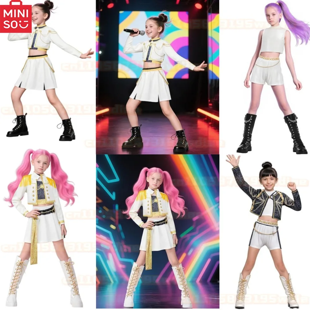 Kids Girls Rumi Zoey Mira Cosplay Costume Kpop Demon Hunters Halloween Fancy Dress Up Girls Costume Children's Black Gold Set
Kids Girls Rumi Zoey Mira Cosplay Costume Kpop Demon Hunters Halloween Fancy Dress Up Girls Costume Children's Black Gold Set
