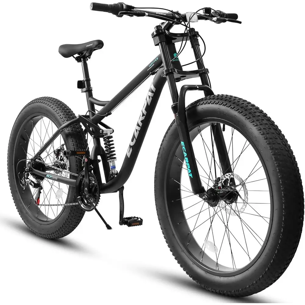 24 Full Suspension Mountain Bike, 21-Speed Dual Disc Brakes, Unisex Steel Frame, Ideal for Trails, Beach, and City Riding
24 Full Suspension Mountain Bike, 21-Speed Dual Disc Brakes, Unisex Steel Frame, Ideal for Trails, Beach, and City Riding