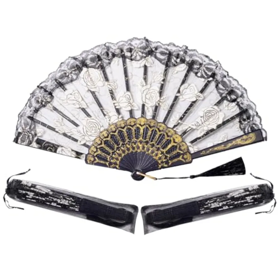 30pcs Black Rose Lace Floral Folding Hand Fans Chinese retro folding fan Bridal Dancing Props Church Wedding party favors with
30pcs Black Rose Lace Floral Folding Hand Fans Chinese retro folding fan Bridal Dancing Props Church Wedding party favors with