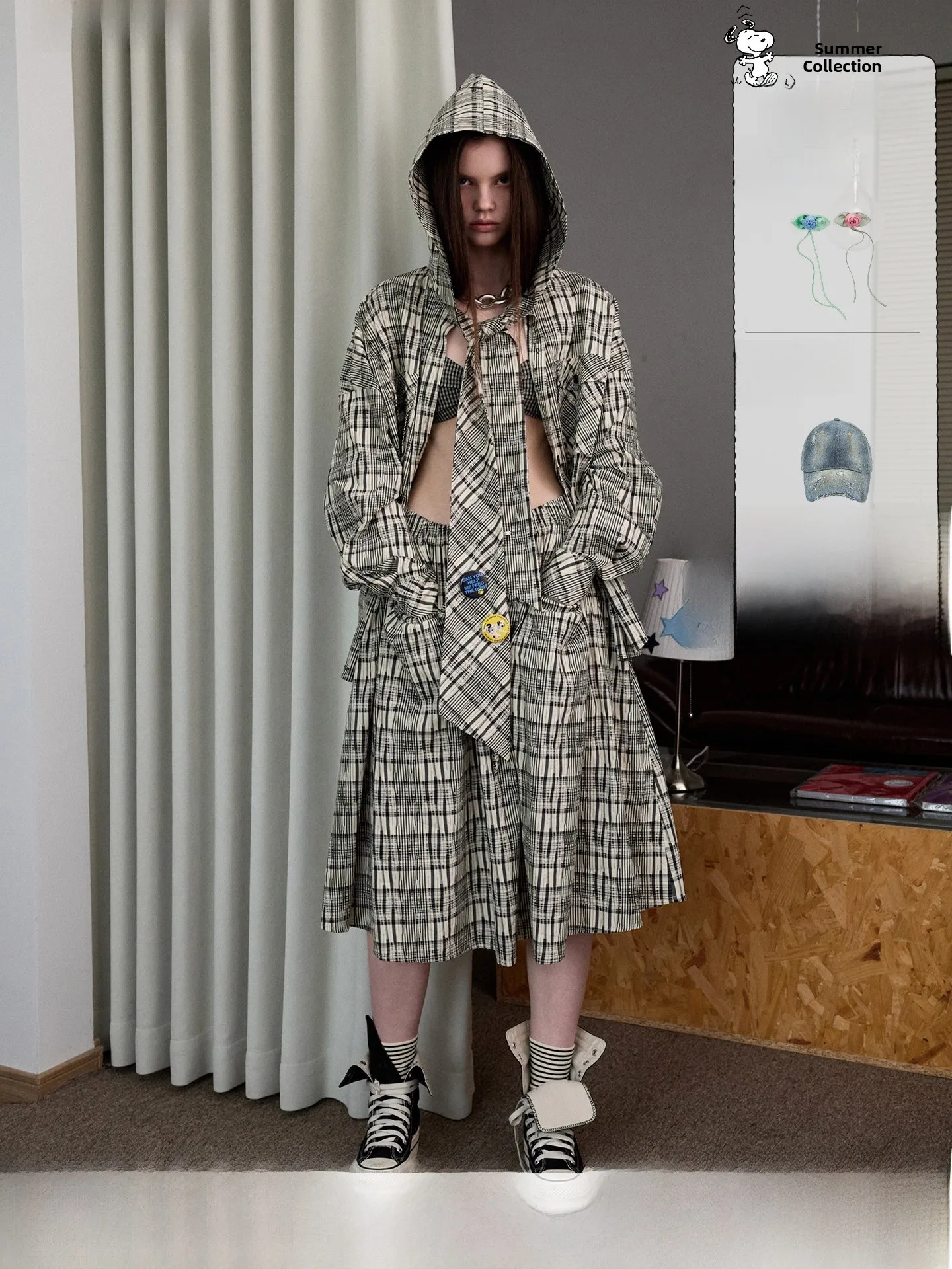 1JINN STUDIO Retro Plaid Shirt with Sash Women's Half Skirt Wide Leg Pants Set Casual Style Three-Piece Autumn Fashion Ensemble
1JINN STUDIO Retro Plaid Shirt with Sash Women's Half Skirt Wide Leg Pants Set Casual Style Three-Piece Autumn Fashion Ensemble