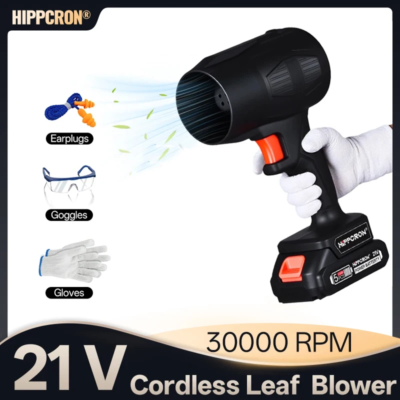 Hippcron 21V Cordless Leaf Blower 30000RPM Powerful High-Speed Motor USB-Cable Clutter Clearing Fallen Leaves/Debris
Hippcron 21V Cordless Leaf Blower 30000RPM Powerful High-Speed Motor USB-Cable Clutter Clearing Fallen Leaves/Debris