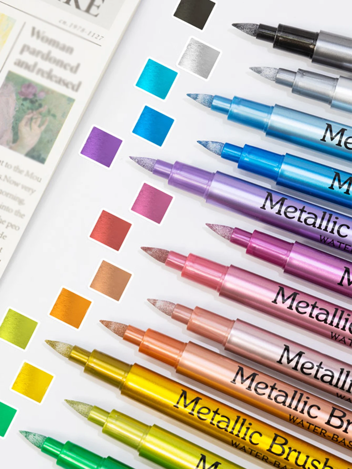 12 Metallic Colored Markers, Colorful Paint Markers, Comprehensive Color Range, Strong Coverage, Waterproof and Fade-Resistant, Suitable for DIY Ceramic, Glass, Metal, Etc... Back-To-School Season & Teacher's Day Gift
12 Metallic Colored Markers, Colorful Paint Markers, Comprehensive Color Range, Strong Coverage, Waterproof and Fade-Resistant, Suitable for DIY Ceramic, Glass, Metal, Etc... Back-To-School Season & Teacher's Day Gift