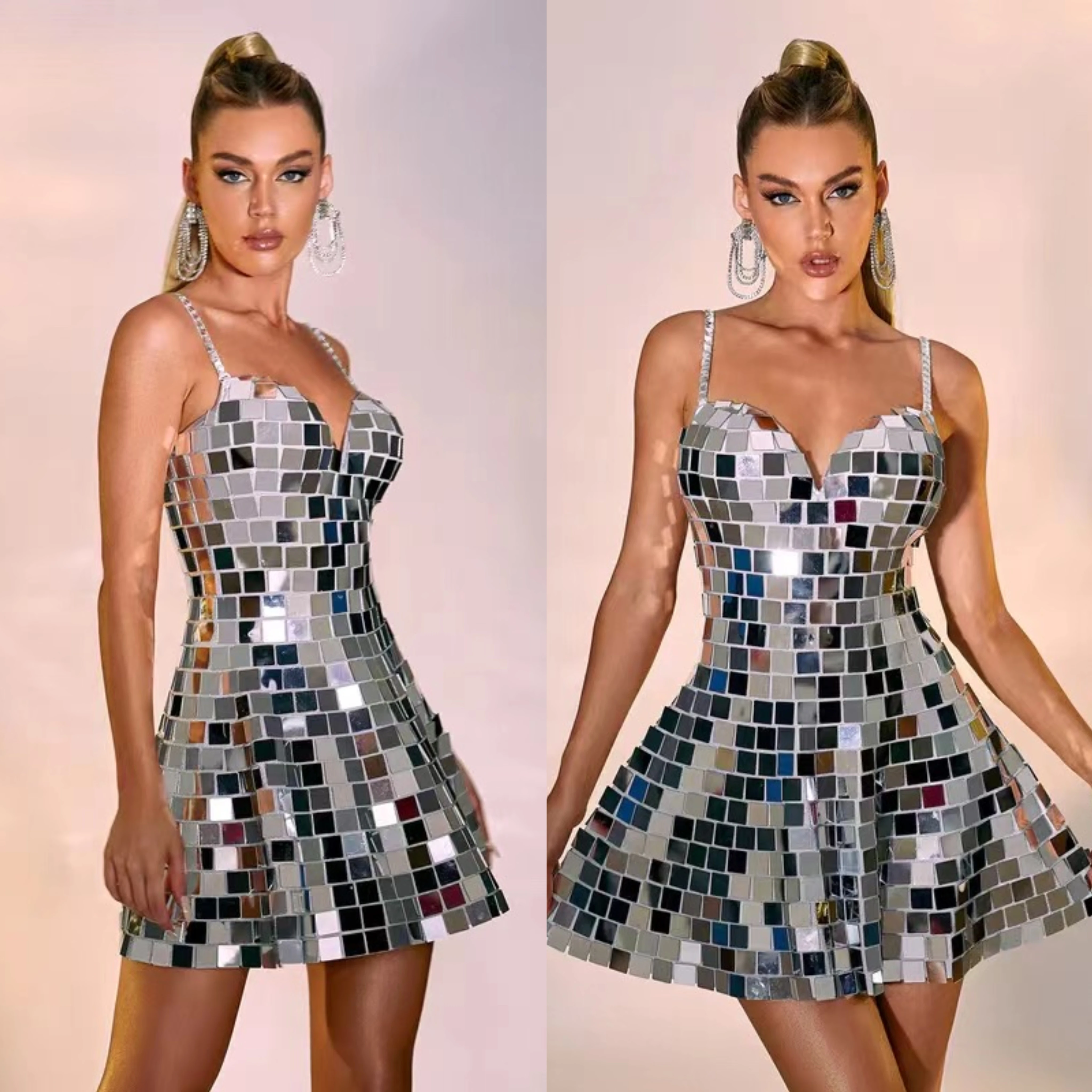 Sparkling Mirror Clothing Sleeveless Dress Night Birthday Celebration Clothing Party Sexy Clothing
Sparkling Mirror Clothing Sleeveless Dress Night Birthday Celebration Clothing Party Sexy Clothing