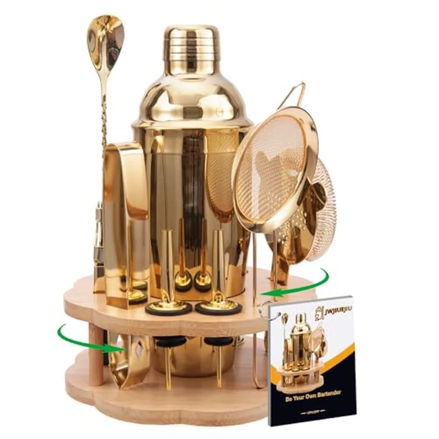 Cocktail Shaker Set Bartender Kit with Rotatble Bamboo Stand, 11 Pcs Bar Set Stainl Steel Bar Accories for Drink Mixing, Bar, H
Cocktail Shaker Set Bartender Kit with Rotatble Bamboo Stand, 11 Pcs Bar Set Stainl Steel Bar Accories for Drink Mixing, Bar, H