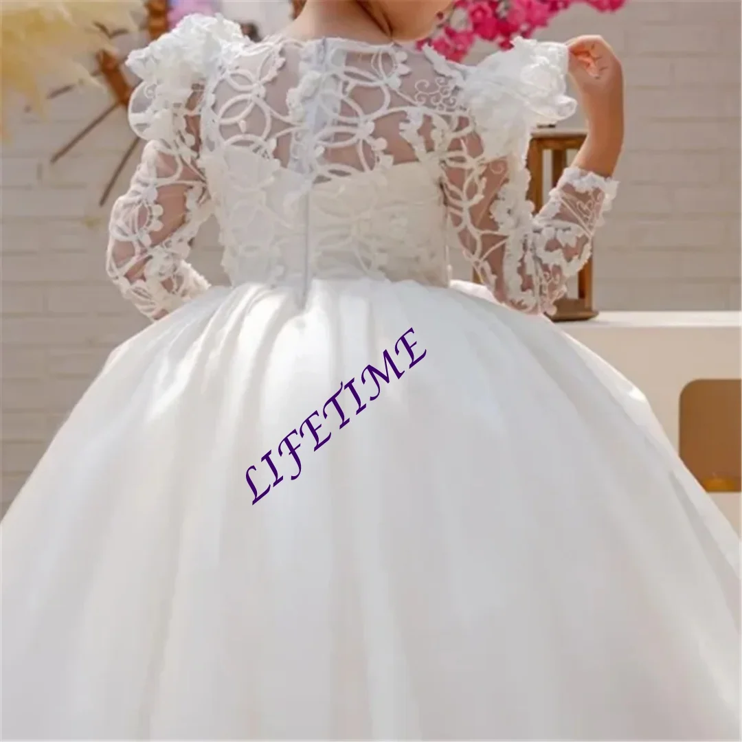 CustomizedElegant White Long-sleeved Tulle Lace Printing Flower Girl Dress Princess Ball First Communion Gowns Kids Wedding Birt
CustomizedElegant White Long-sleeved Tulle Lace Printing Flower Girl Dress Princess Ball First Communion Gowns Kids Wedding Birt