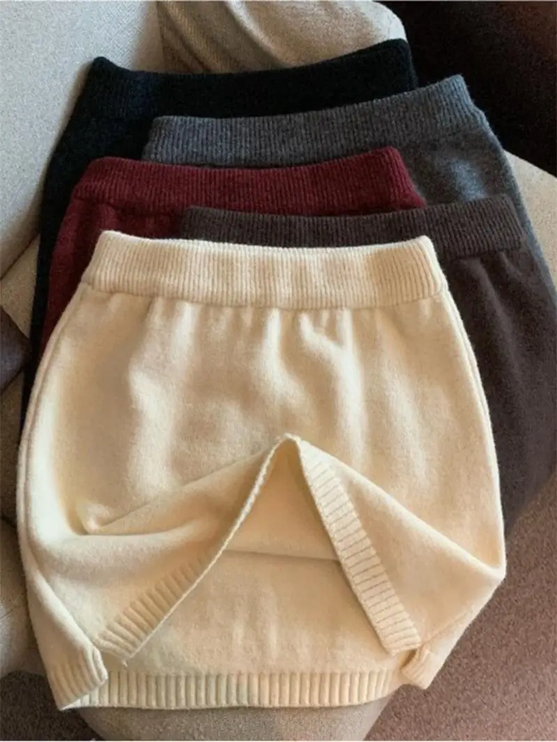 Slimming Color Knitted A-Line Skirt Korean Sle Women's Versatile Bodycon Skirt Trendy Ins ort Skirt
Slimming Color Knitted A-Line Skirt Korean Sle Women's Versatile Bodycon Skirt Trendy Ins ort Skirt