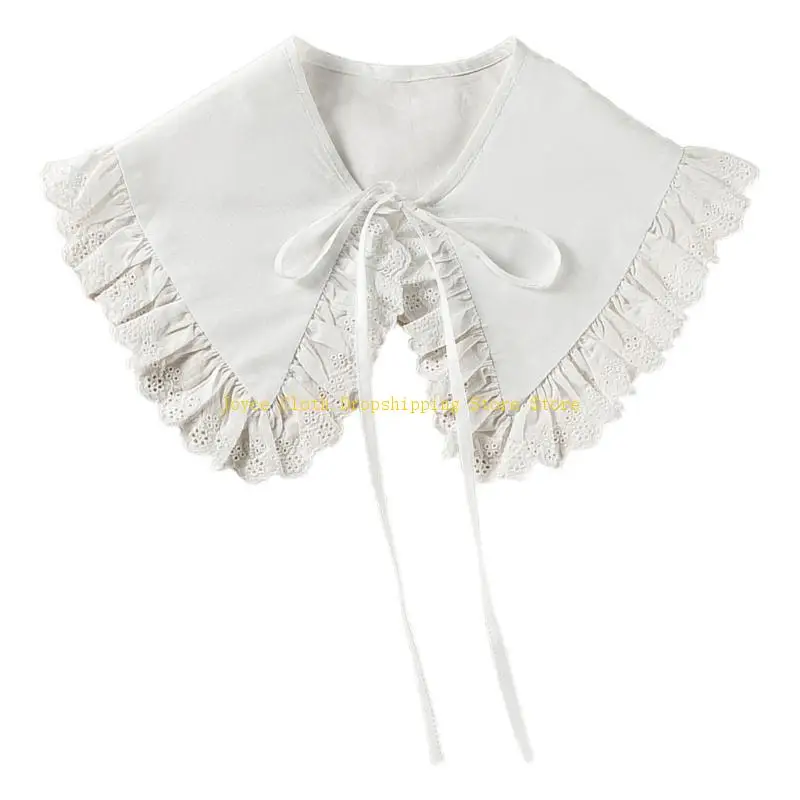 Royal Cotton Fake Collar Shawl Wrap Hollow Out Floral Lace Ruffled Trim Necklace Pointed for Triangle Lapel Blouse 10CD
Royal Cotton Fake Collar Shawl Wrap Hollow Out Floral Lace Ruffled Trim Necklace Pointed for Triangle Lapel Blouse 10CD