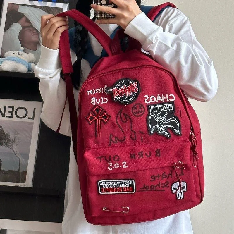 Large Capacity Canvas Backpack American High Street Style for Junior High School Students Boys And Girls Fashion Retro Wine Red
Large Capacity Canvas Backpack American High Street Style for Junior High School Students Boys And Girls Fashion Retro Wine Red