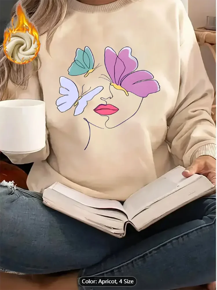 Женская абрикосовая толстовка с графическим принтом и флисовой подкладкой, повседневный пуловер большого размера для любителей художественного стиля
Женская абрикосовая толстовка с графическим принтом и флисовой подкладкой, повседневный пуловер большого размера для любителей художественного стиля