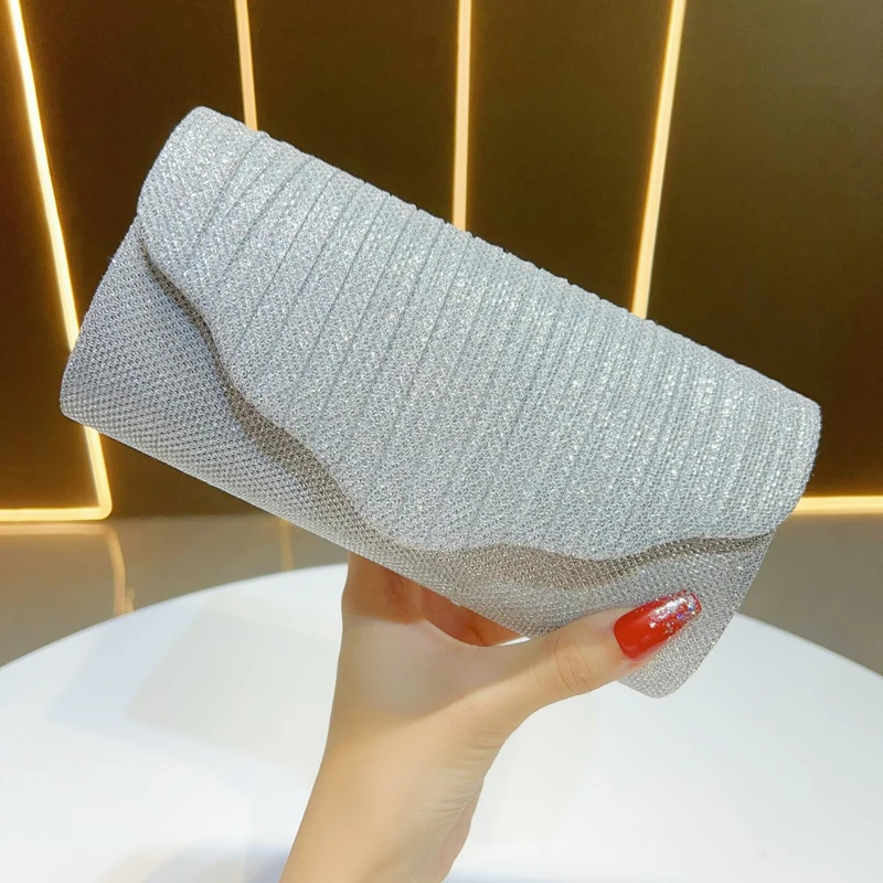 Luxury Shiny Evening Bag Dinner Party Banquet Glitter Bag Ladies Wedding Clutch Bag Flip-top Pleat Chain Shoulder Crossbody Bags
Luxury Shiny Evening Bag Dinner Party Banquet Glitter Bag Ladies Wedding Clutch Bag Flip-top Pleat Chain Shoulder Crossbody Bags
