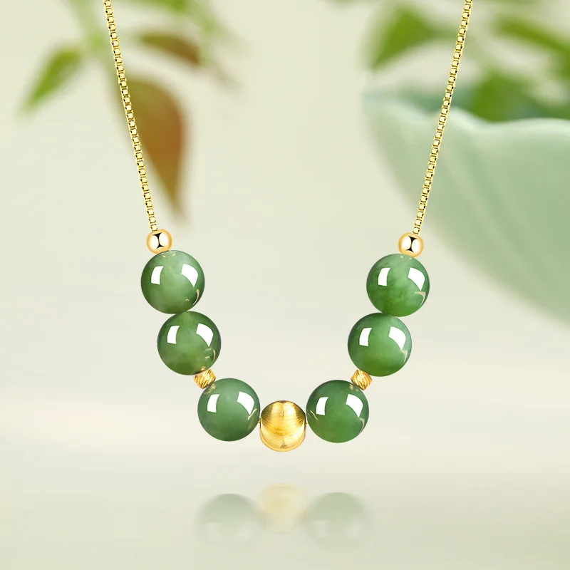 New Spinach Green Old Material Hotan Jade Jasper 6mm Round Bead Collar Chain Pendant S925 Silver Natural Jade Women's Necklace
New Spinach Green Old Material Hotan Jade Jasper 6mm Round Bead Collar Chain Pendant S925 Silver Natural Jade Women's Necklace