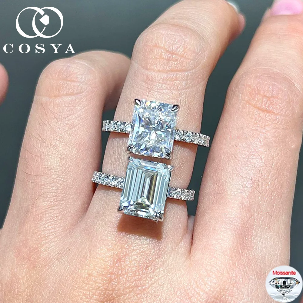 Кольцо COSYA 4CT с муассанитом 8*10 мм (изумрудная/радиантная огранка), цвет D, серебро S925, обручальное кольцо для женщин, ювелирное изделие
Кольцо COSYA 4CT с муассанитом 8*10 мм (изумрудная/радиантная огранка), цвет D, серебро S925, обручальное кольцо для женщин, ювелирное изделие