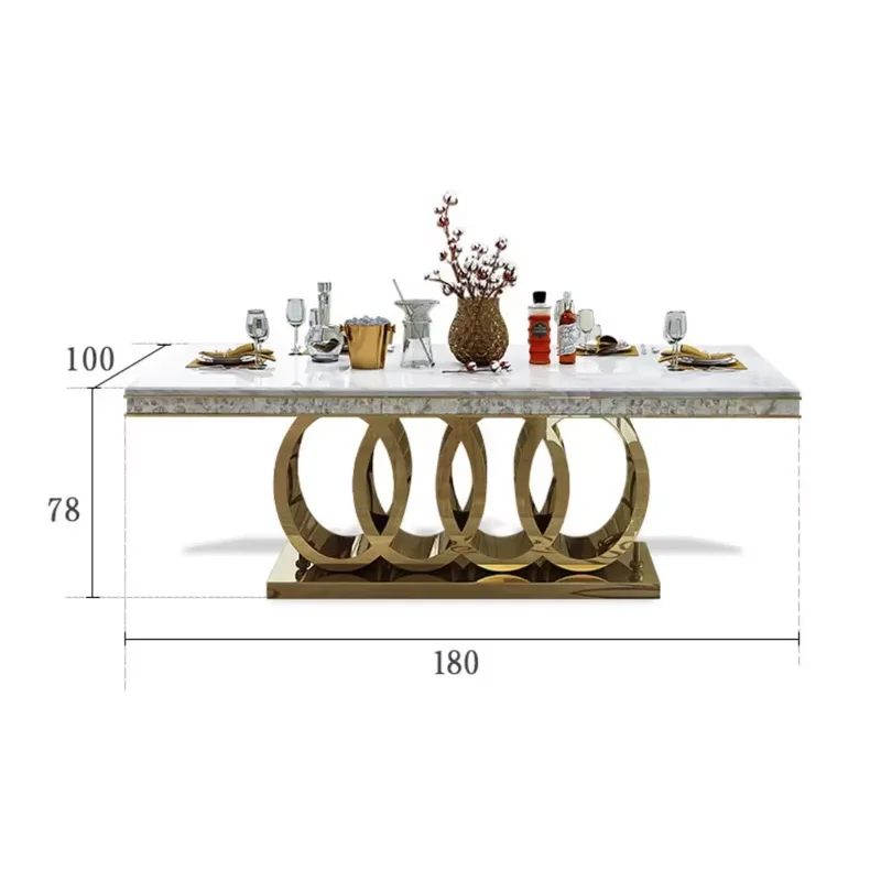 Modern Mild luxury marble dining tables and rectangular simple small apartment6People10Dining table in Renren restaurant
Modern Mild luxury marble dining tables and rectangular simple small apartment6People10Dining table in Renren restaurant