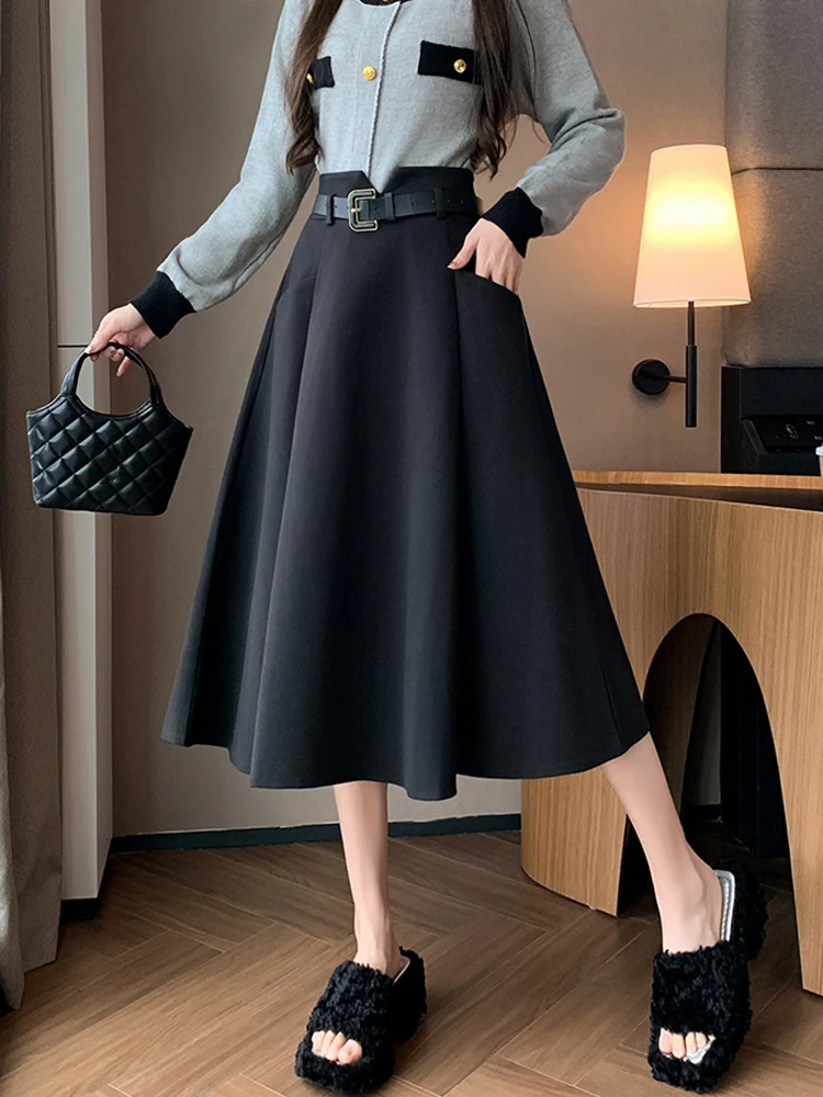 Винтажная шерстяная длинная зимняя юбка, женская 2022, трапециевидный зонтик, офисные плиссированные юбки, женская коричневая, черная юбка с высокой талией и поясом, миди
Винтажная шерстяная длинная зимняя юбка, женская 2022, трапециевидный зонтик, офисные плиссированные юбки, женская коричневая, черная юбка с высокой талией и поясом, миди